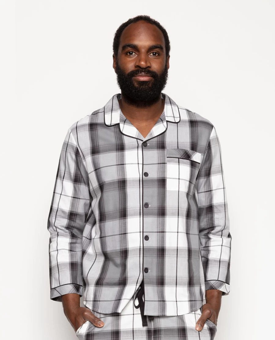 Cyberjammies Men's Samuel Check Pajama Top - Plaid Sleep Shirt for Men