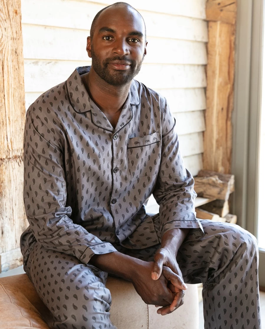 Cyberjammies Men's Mason Paisley Print Cotton Pyjama Set - Comfortable Sleepwear
