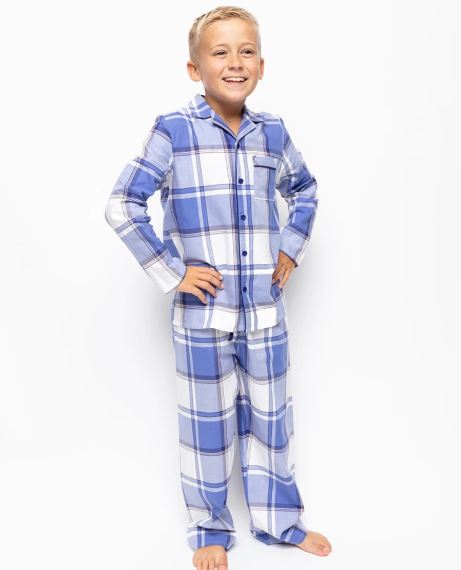 Cyberjammies Kids' Jamie Boys Check Pyjama Set - Comfortable Checkered Pajamas for Boys