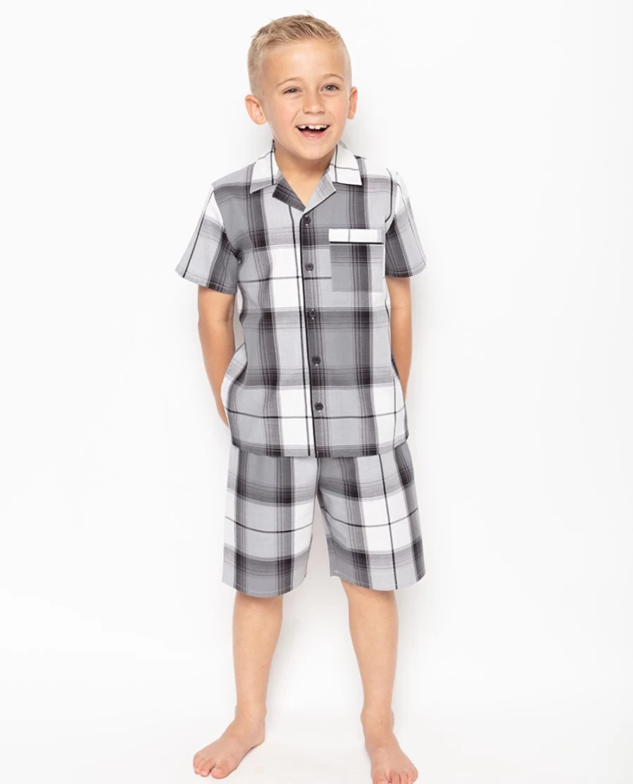 Cyberjammies Kids Samuel Check Shorty Pajama Set - Comfortable & Stylish Sleepwear
