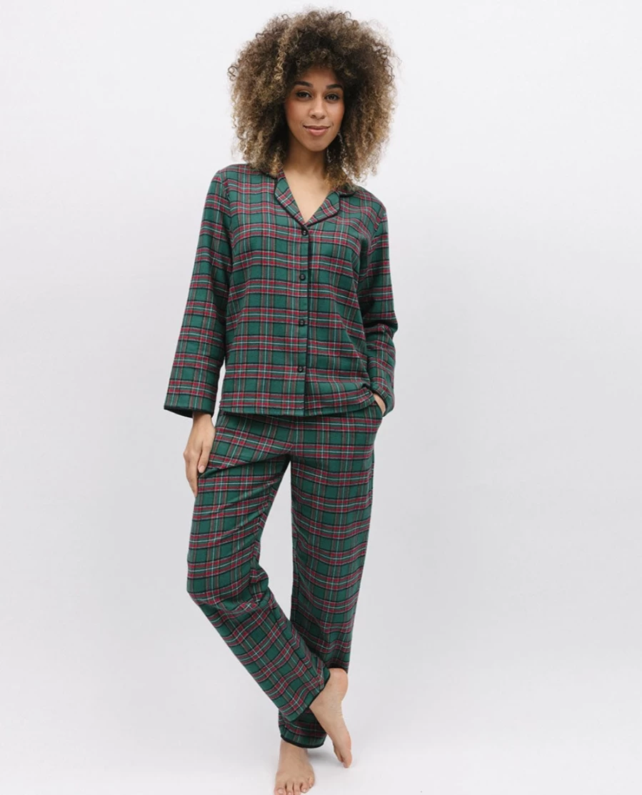 Cyberjammies Women's Super Cosy Check Pyjama Set - Warm Plaid Pajamas for Ladies