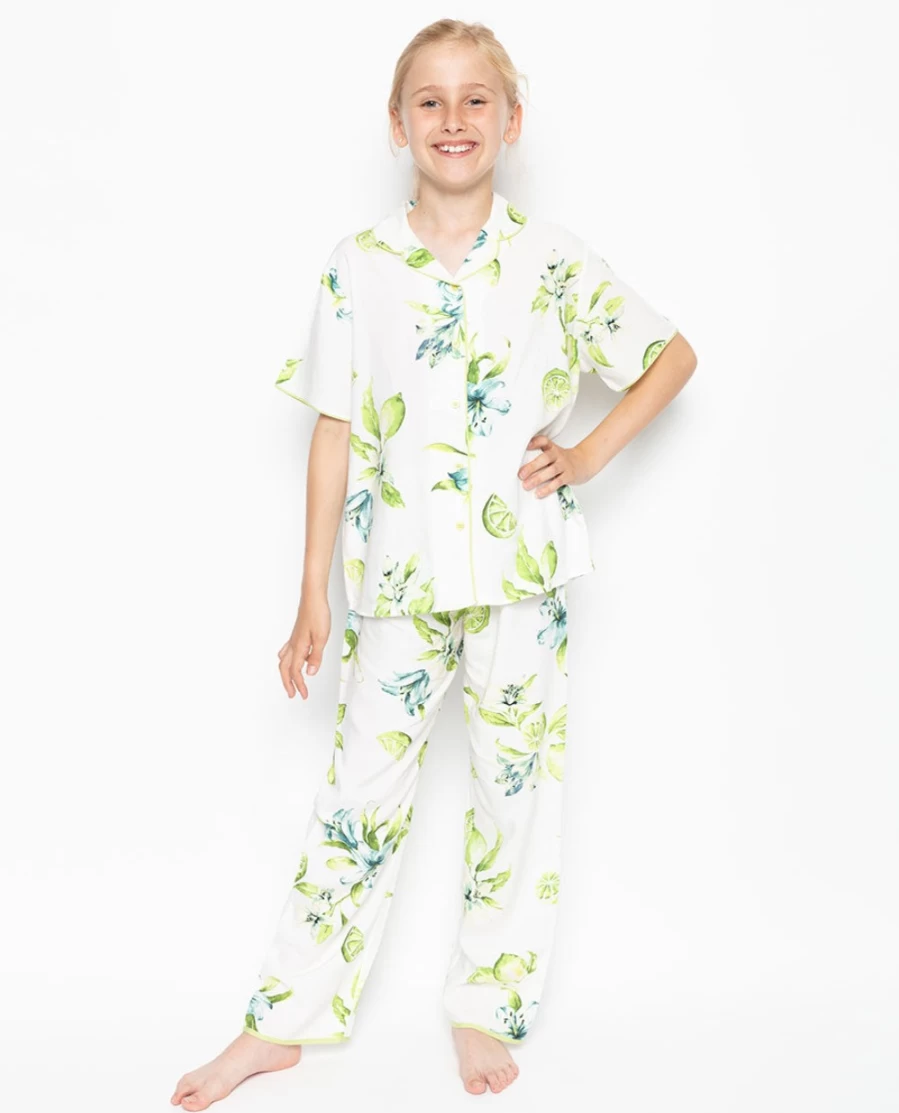 Cyberjammies Kids Green Lime Print Pyjama Set - Comfortable Children's Pajamas