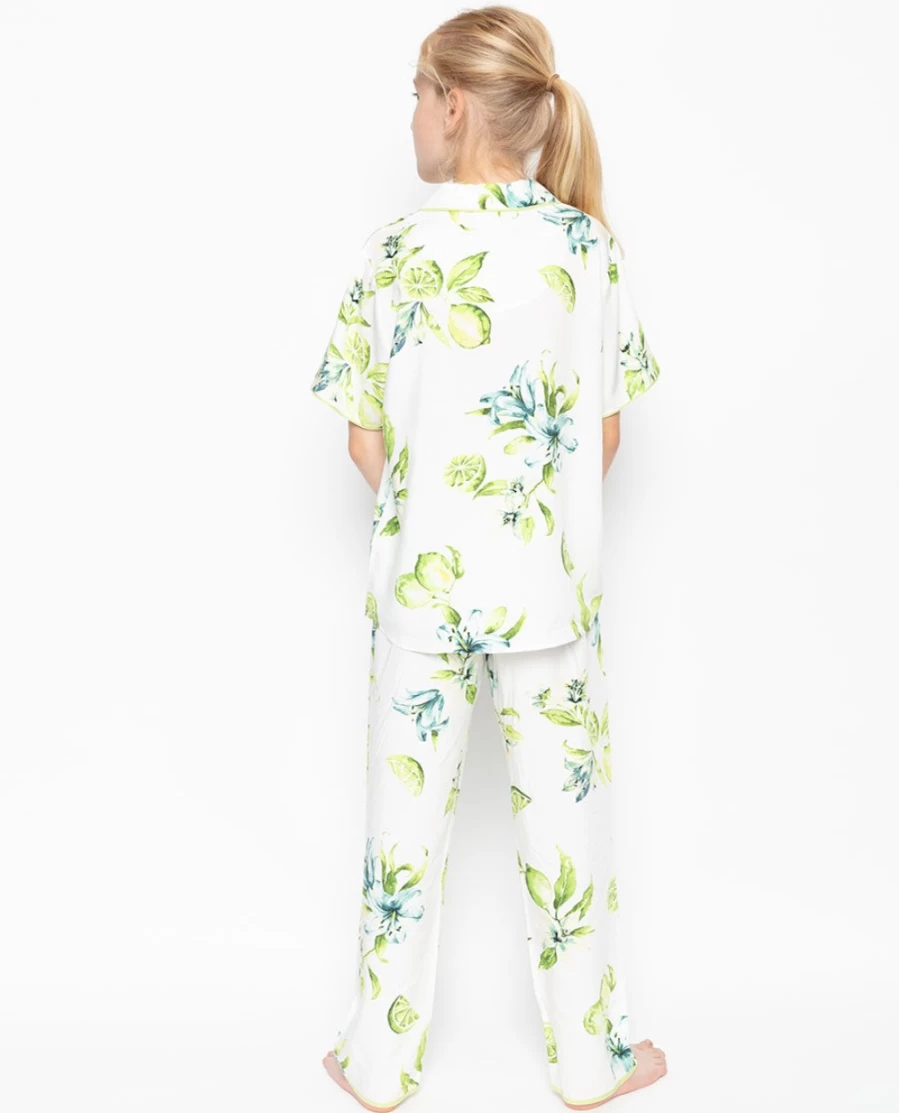 Cyberjammies Kids Green Lime Print Pyjama Set - Comfortable Children's Pajamas