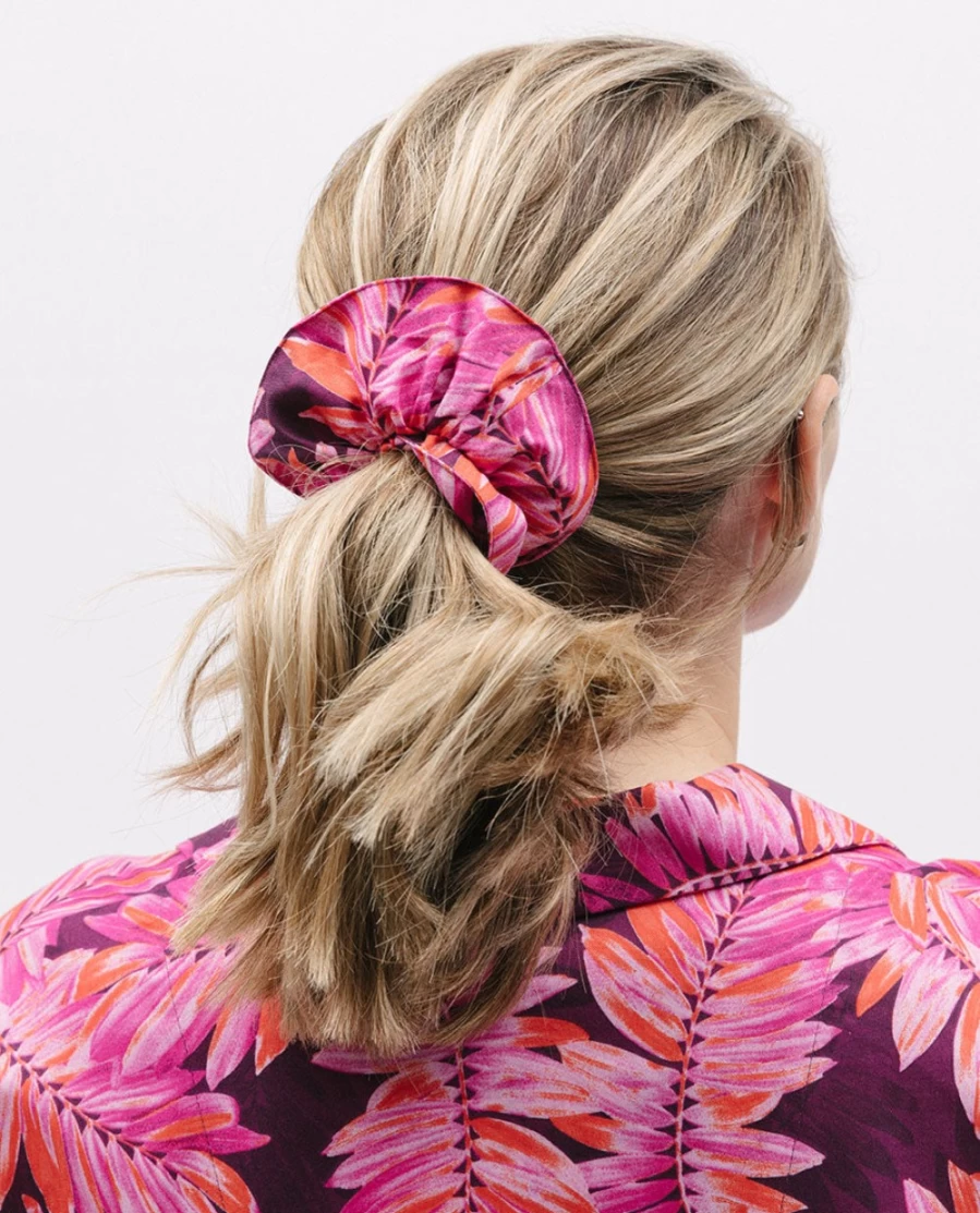 Cyberjammies Women's Carina Scrunchie with Tropical Palm Leaf Print - Stylish Hair Accessory