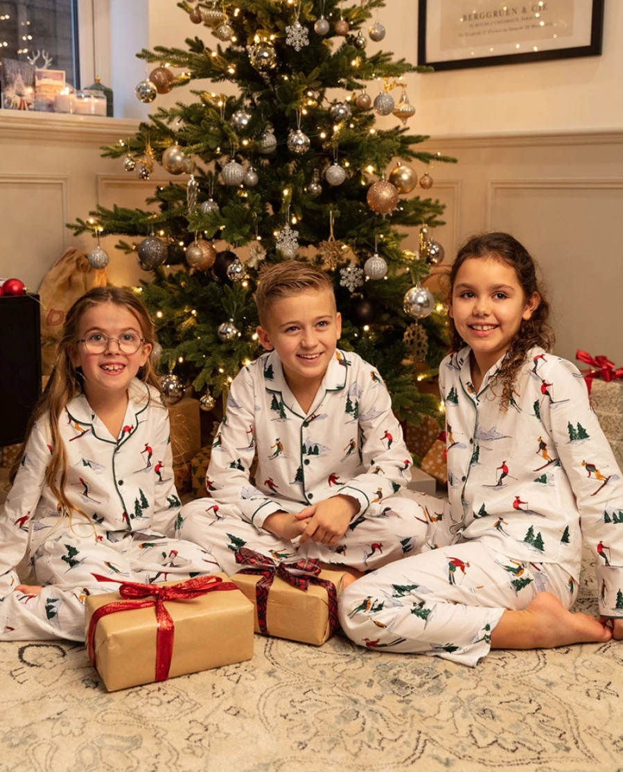 Cyberjammies Kids' Ski Print Pyjama Set - Unisex Winter Themed Pajamas