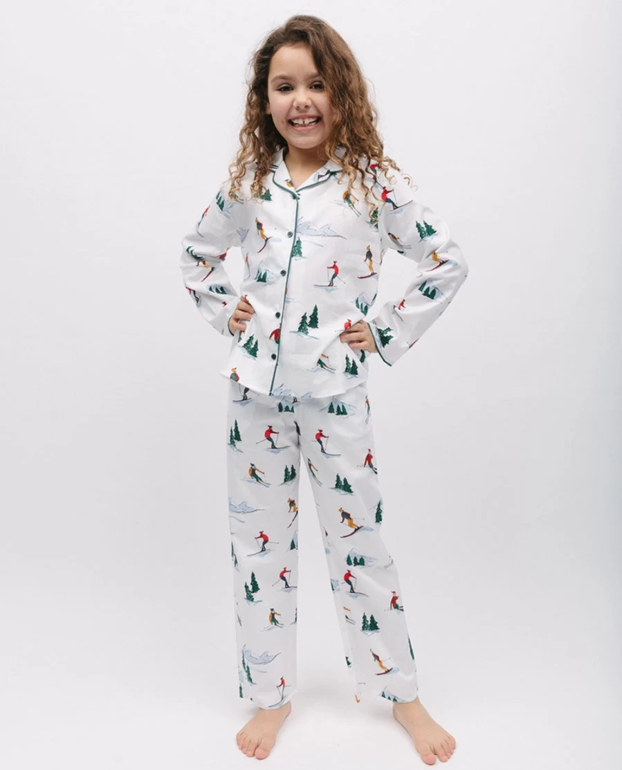 Cyberjammies Kids' Ski Print Pyjama Set - Unisex Winter Themed Pajamas