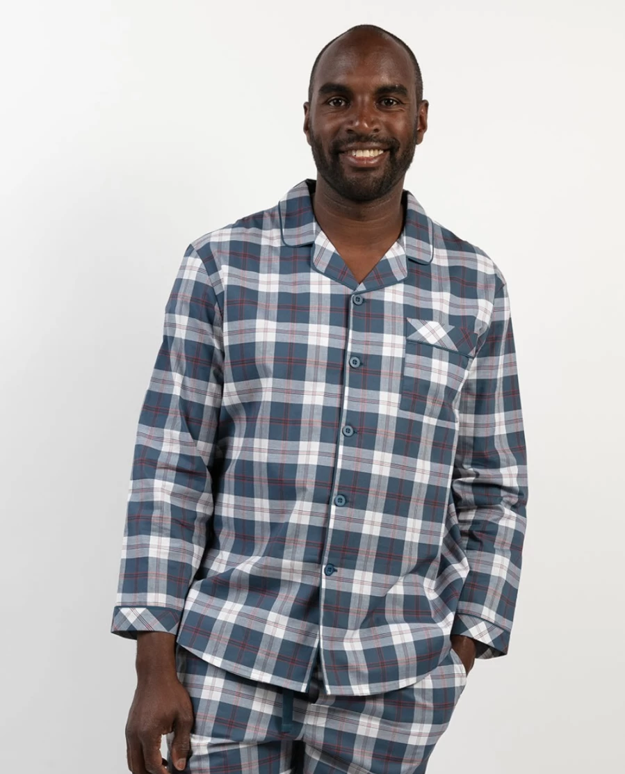 Cyberjammies Men's Jasper Check Flannel Pyjama Top - Comfortable Sleepwear