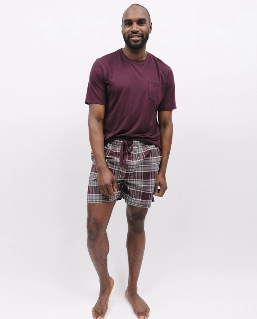 Cyberjammies Men's Spencer Jersey T-Shirt and Check Shorts Set