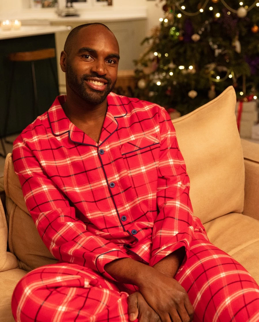 Cyberjammies Men's Noel Super Cosy Check Pyjama Pants - Plaid Winter Sleepwear