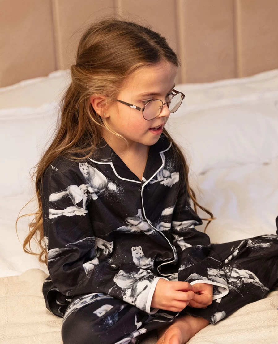 Cyberjammies Kids Arctic Fox Print Pyjama Set - Unisex Winter Sleepwear