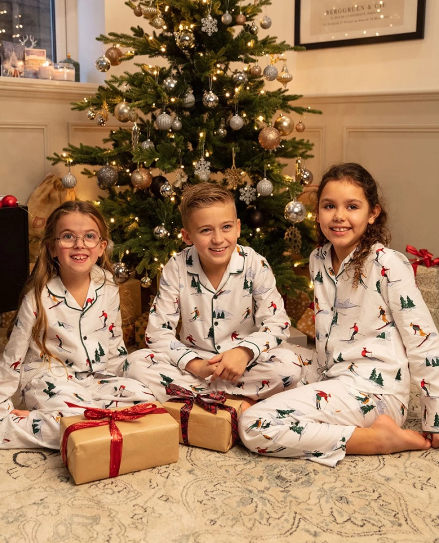 Cyberjammies Kids' Ski Print Pyjama Set - Unisex Winter Themed Pajamas