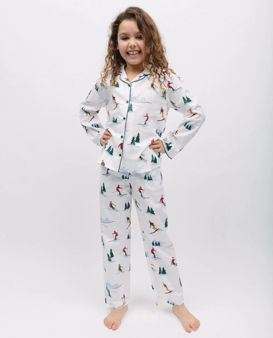 Cyberjammies Kids' Ski Print Pyjama Set - Unisex Winter Themed Pajamas