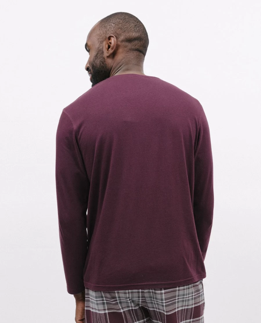 Cyberjammies Men's Spencer Burgundy Relaxed Fit Jersey T-Shirt