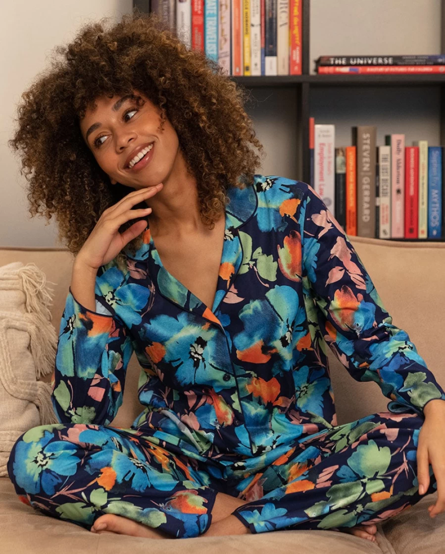 Cyberjammies Women's Floral Print Pyjama Set - Soft Cotton Sleepwear Pajamas