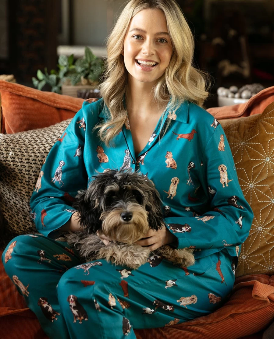 Cyberjammies Women's Coco Dog Print Pyjama Set - Comfortable Pajamas with Fun Animal Design