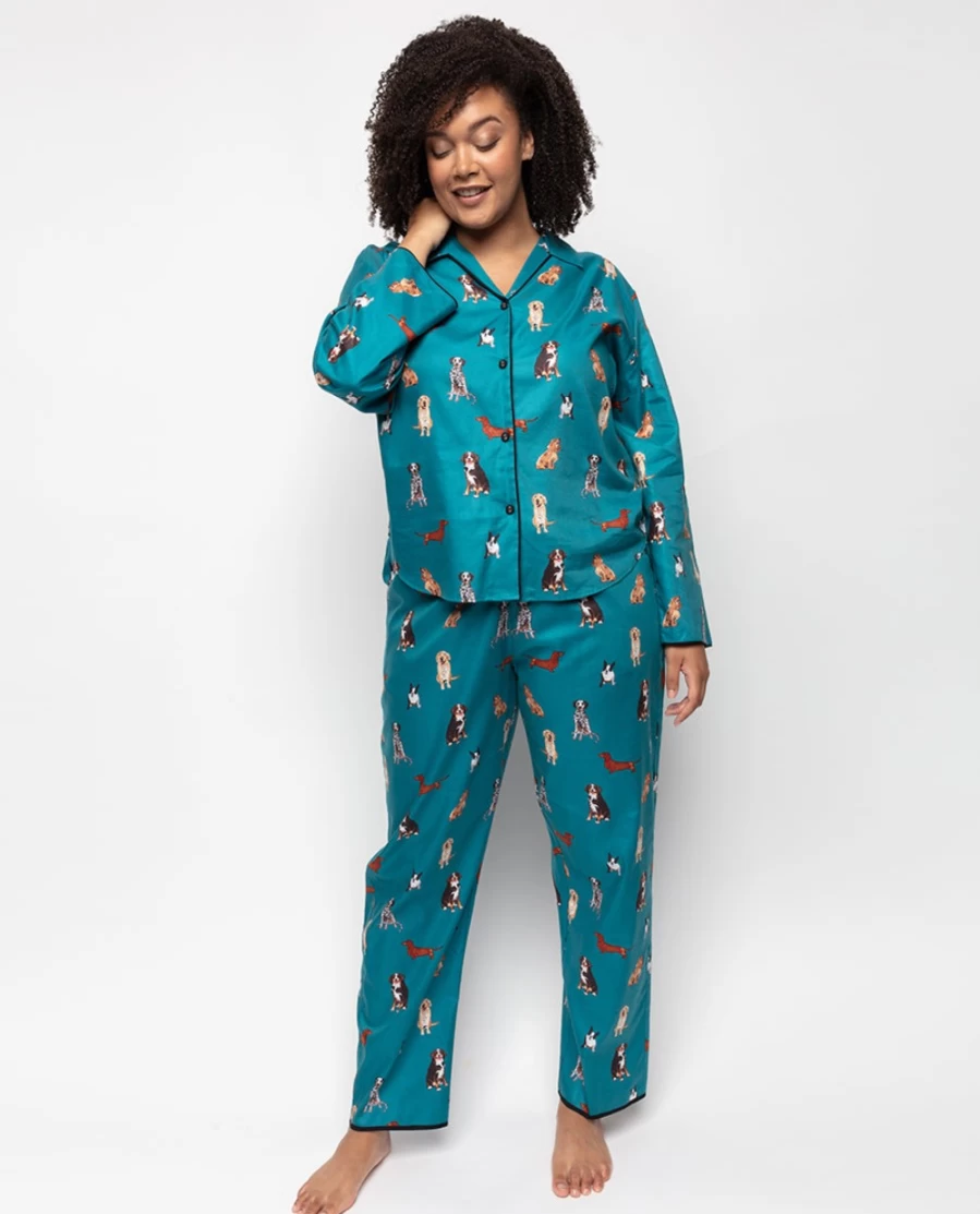 Cyberjammies Women's Coco Dog Print Pyjama Set - Comfortable Pajamas with Fun Animal Design