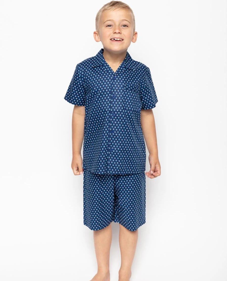 Cyberjammies Kids George Blue Geo Print Shorty Pajama Set