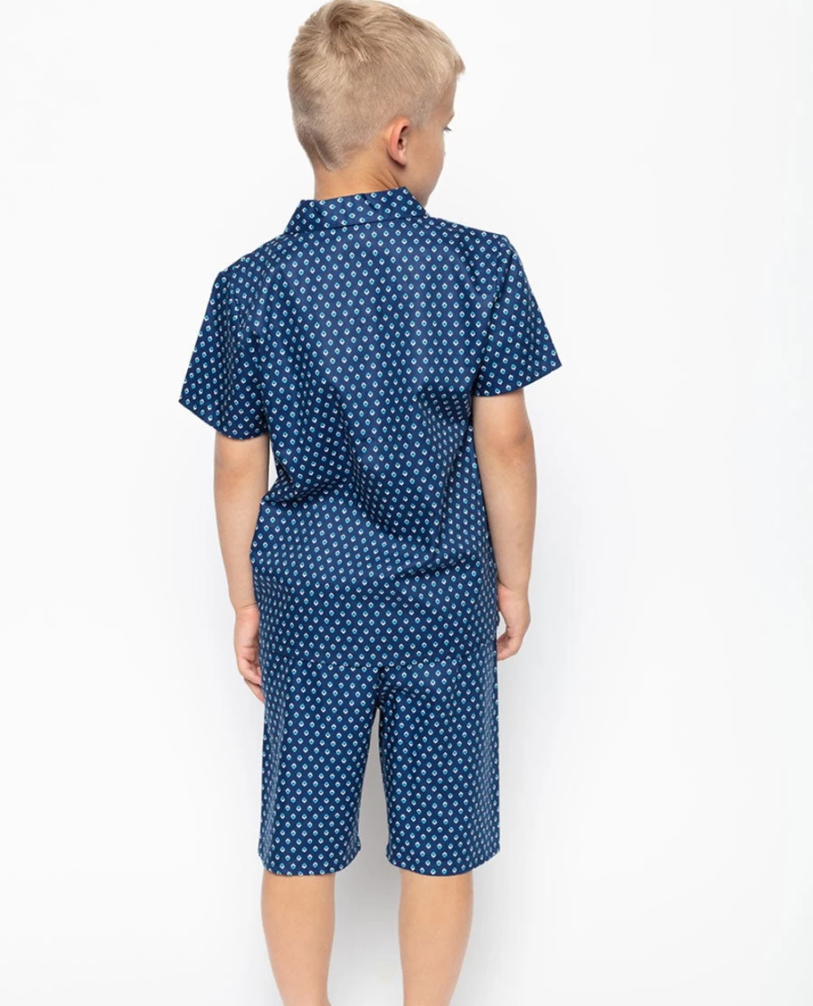 Cyberjammies Kids George Blue Geo Print Shorty Pajama Set