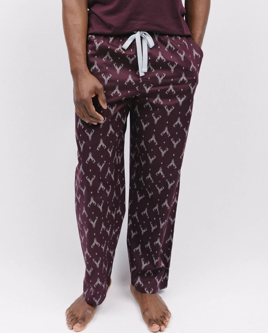 Cyberjammies Men's Spencer Stag Print Pyjama Pants - Comfortable Sleepwear Bottoms