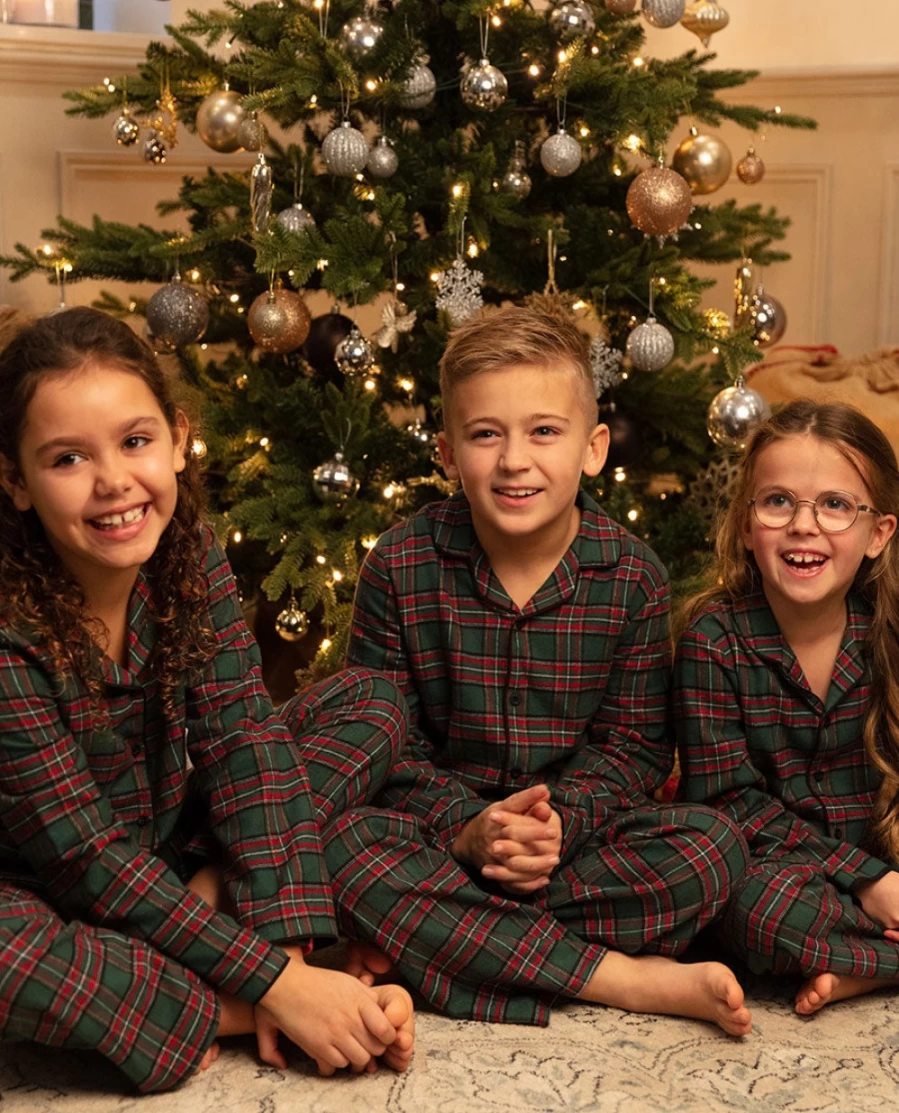 Cyberjammies Kids Cozy Checkered Pajama Set - Unisex Winter Sleepwear