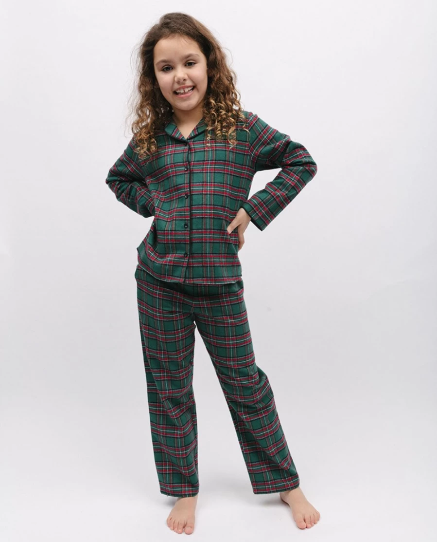 Cyberjammies Kids Cozy Checkered Pajama Set - Unisex Winter Sleepwear