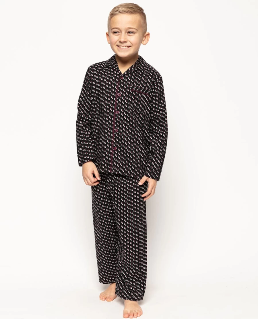 Cyberjammies Kids Harley Black Geo Print Pyjama Set - Boys/Girls Geometric Pattern Sleepwear