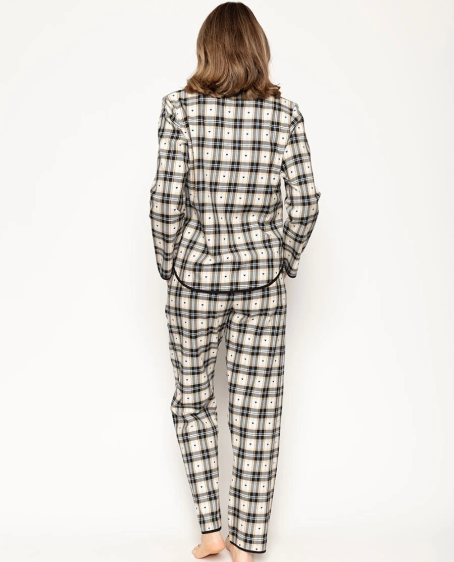 Cyberjammies Women's Beth Heart Dobby Check Pajama Set - Floral Print Sleepwear