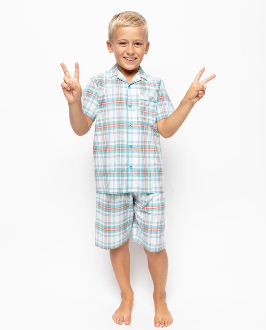 Cyberjammies Luca Boys Check Pajama Short Set for Kids