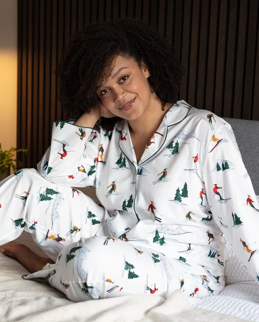 Cyberjammies Women's Whistler Ski Print Pyjama Set - Cozy Winter Sleepwear