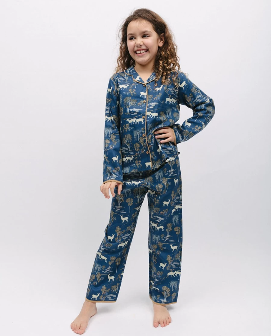 Cyberjammies Kids' Woodland Fawn Print Pyjama Set - Cozy Animal Pajamas for Girls