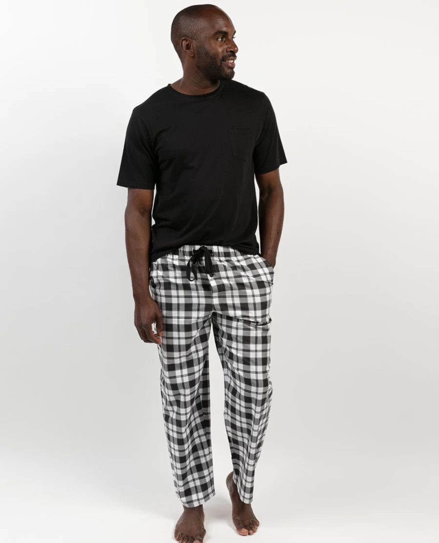 Cyberjammies Men's Mason Jersey T-Shirt & Check Pajama Set - Comfortable Sleepwear
